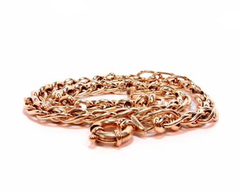 Vermeil Gold Sterling Silver Necklace, 48 Grams, 20 Inch, Made in Italy