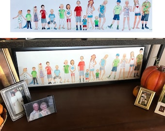 11-20 people Family portrait illustration -8x10, 11x14, or 8x27