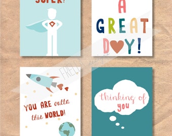 Instant Download Printable Children's Lunchbox / Love Notes