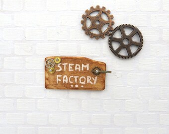 Driftwood steampunk sign in 1:12 scale
