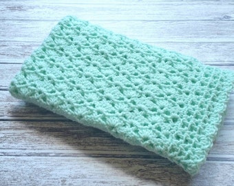 Crochet Baby Blanket Mint Green Baby Blanket Car Seat Stroller Crib Blanket Baby Girl Baby Boy blanket Homecoming Shower Gift Photo Prop