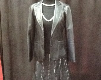 Black leather blazer