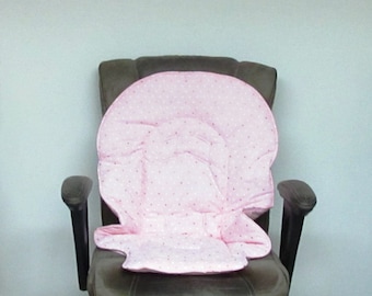 dotted pink Duodiner Graco or Graco Blossom high chair protector pad, baby accessory replacement pad, kids furniture highchair cushion, kids