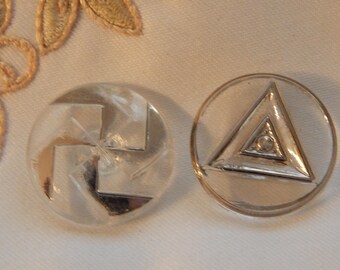 Clear Glass with Silver Luster Designs - 2