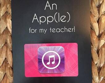 An App(le) for my teacher- Itunes - Printable {Teacher Appreciation Gift} Gift card holder