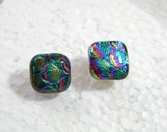 POST EARRINGS fused dichroic glass (SYF18)