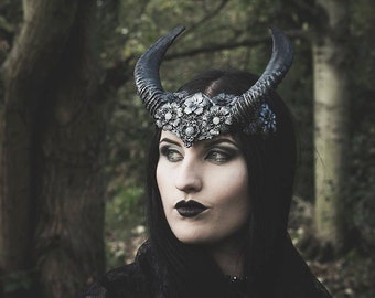 Elegant Black Horned headdress
