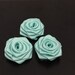 10 Pce Aqua Satin Ribbon Rolled Rose, 1.5", Satin Rosette, Wholesale Flower , Floral Embellishment, fabric flower