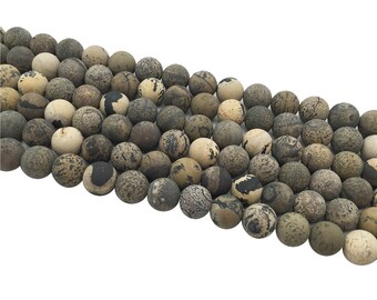 1Full Strand Matte Artistic Jasper Round Beads 8mm 10mm Wholesale Gemstone For Jewelry Making