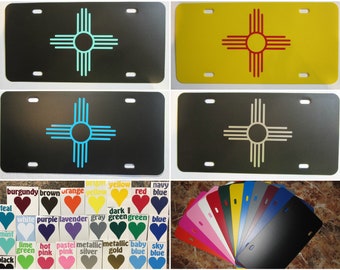 ZIA License Plate ~Choose your Plate and Vinyl Color~ New Mexico, NM, zia symbol, sun, peace