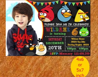 Angry Birds Birthday Invitation, Angry Birds Invitation, Angry Birds Birthday, Angry Birds Party, Angry Birds Printable, Instant Download