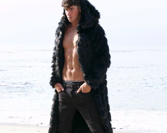 Burning Man Men's Fuax Fur Playa Coat in "Gorilla"