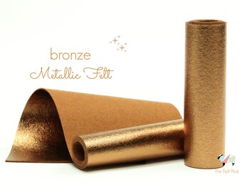 Metallic Felt - BRUSHED BRONZE Metallic Felt - Metallic Wool Felt - Metallic Bronze Felt