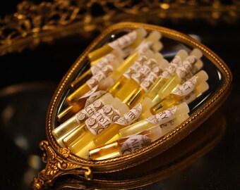 Natural Perfume Samples, Essential Oil Perfume, botanical fragrance, organic perfume by Theater Potion