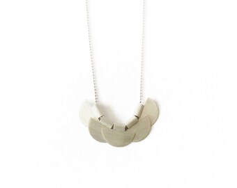 Solar Collection - Necklace - sterling silver contemporary jewelry abstract urban geometric circle half moon round