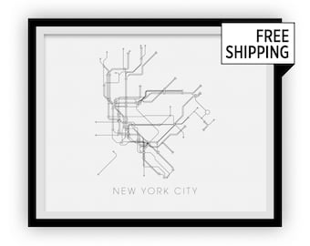 New York Subway Map Print - New York Metro Map Poster