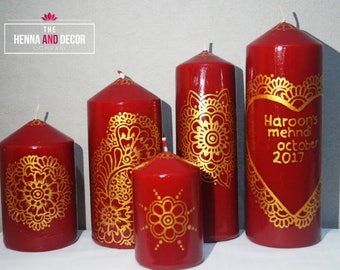 Henna Mehndi Candles Wedding Decor