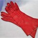 Vintage Red French Made In France Kidskin Gloves, Size 6 1/4, c. 1920