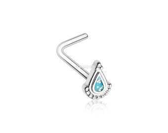 Mandala Ray Sparkle L-Shaped Nose Ring