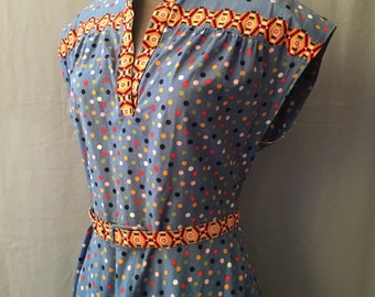 Dotty '80s summer dress UK 12