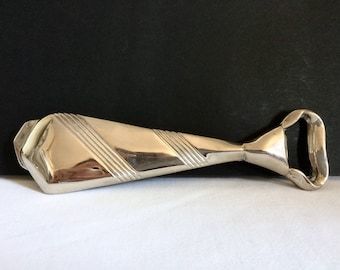 Original silver metal bottle opener, tie