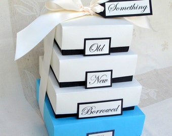 Something Blue Wedding Gift Boxes - Something Old, Something New, Something Borrowed, Something Blue
