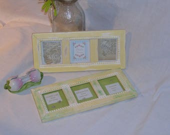 Two spring-fresh alternating frames for three small pictures each