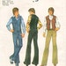 Sz 14/16 - Simplicity Pattern 6644 - Teen/Boys' and Men's Vintage Vest and Jeans Pattern - OOP
