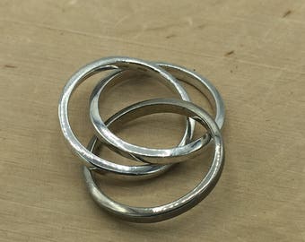 925 FAS Stamped Silver Triple Ring