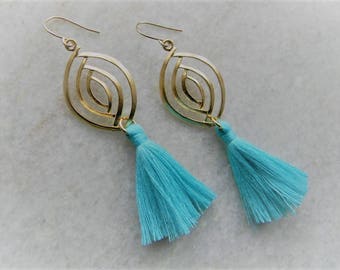 Tassel Earrings, Tassel Jewlery, Gold Tassel Earrings, Fringe Earrings, Statement Earrings, Jewelry Gift for Women, Christmas Gift, Tassel