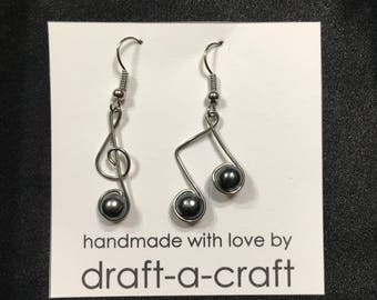 Treble Clef & Music Note Earrings