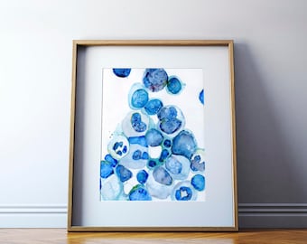 Bone Marrow Watercolor Print - Histology Art - Abstract Anatomy Art