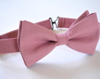 dusty rose bow tie for men, bow ties for men, dusty rose bow tie for weddings,dusty rose weddings,dusty rose cotton,dusty rose