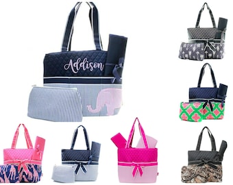 Personalized Diaper Bag Set - Monogram Diaper Bag - Baby Shower Gift - Personalized Nappy Bag - Diaper Bag for Boy - Diaper Bag for Girl