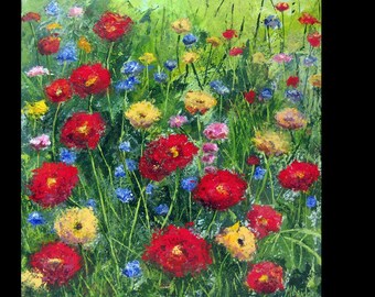 Spring Bloom's Acrylic Painting on Wrapped Canvas