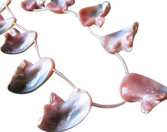 Mother of Pearl Beads, Natural Pink Mother of Pearl, Shell Drops, Pink Shell, 28mm x 42mm, SKU 3225A