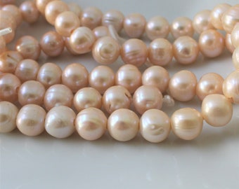 10 pcs Peach Pearls, Large Hole Pearls, Blush Pearls, Big Hole Pearls, Pastel Pearls, Cord Pearls 10mm Pearls 11mm Real Pearls, Round Pearls