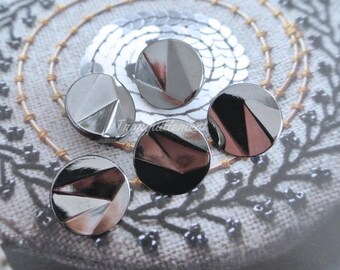 5 Small Retro Vintage Style Dark Silver Shirt Wedding Jacket Coat Sweater Metal Button 0.7 Inches / 1.8 cm
