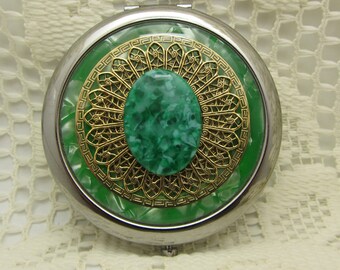 Compact Mirror Bridesmaid Gift Grasshopper Comes With Protective Pouch Green Compact Mirror