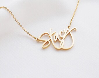 Custom Name Necklace / Personalized Name Necklace / Name Jewelry in LARGE SIZE - HN01L