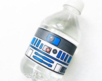 Star Battles. Droid Water Bottle Labels. DIGITAL DOWNLOAD. DiY Printable Design. Pinkadot Shop