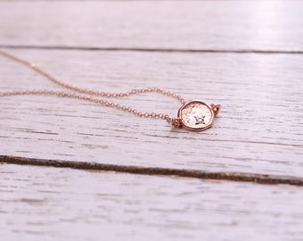 Rose Gold Necklace + Rose Gold Disc Necklace + Sideways Necklace + Coin Necklace + Hammered Disc Necklace + CZ necklace + Delicate Necklace
