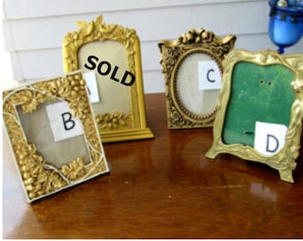 REDUCED Vintage Gold Table Top Picture Frames 68