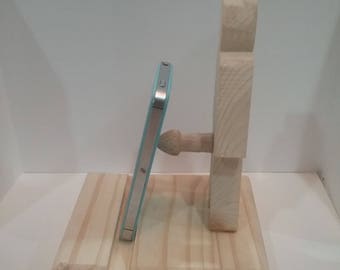 wood penis cell phone stand