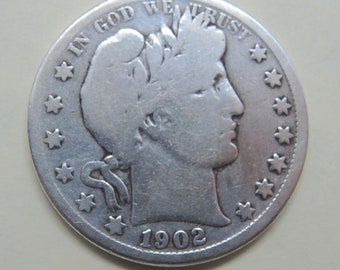 1902-O Barber Silver Half Dollar FREE Shipping