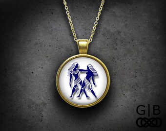 Gemini Necklace Zodiac Gemini Pendant Necklace Gemini Zodiac Necklace Jewelry Gemini Necklace Pendant Jewelry Zodiac Gemini Pendant Necklace