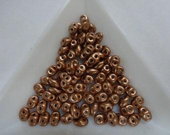 Super Duo Beads, Bronze Copper, 14Gram Tube (about 180pcs)