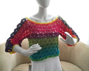 Crochet crop top sweater