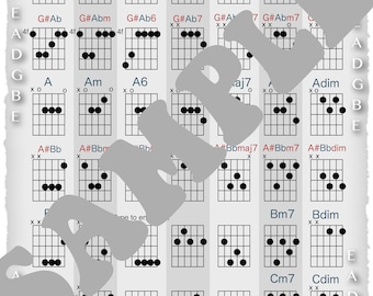 Guitar chord chart DIGITAL DOWNLOAD