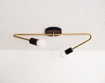 Twin Arm Modern Flush Mount Ceiling Light Atomic UL Listed